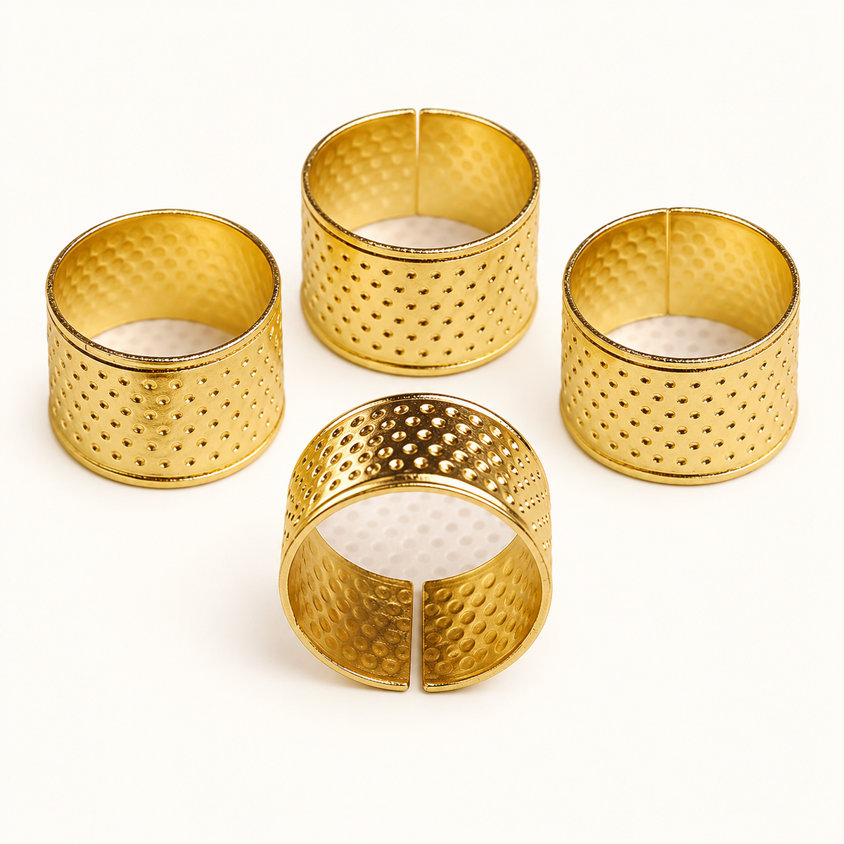Adjustable Gold-Tone Thimble Bands, Set of 4 — product structure