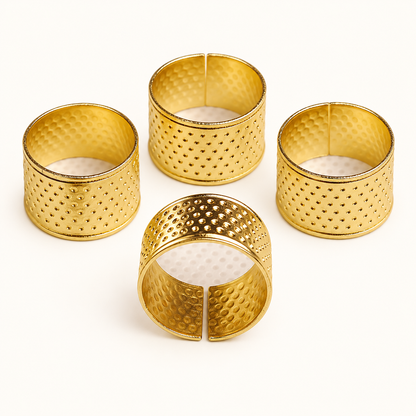 Adjustable Gold-Tone Thimble Bands, Set of 4 — product structure
