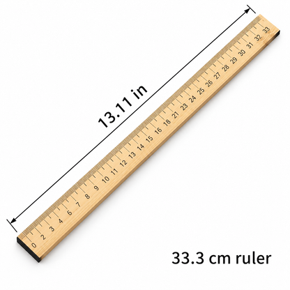Bamboo Sewing Ruler, 33.3 cm — size information