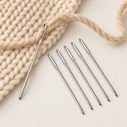 Large-Eye Blunt Yarn Needles, Set of 6 — use setting