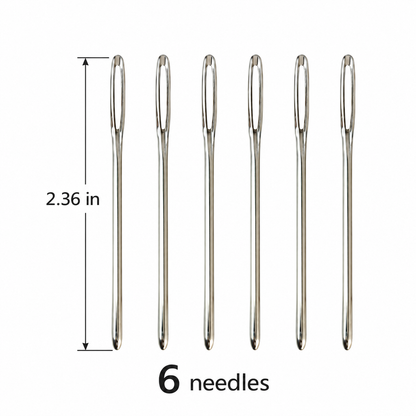 Large-Eye Blunt Yarn Needles, Set of 6 — size information